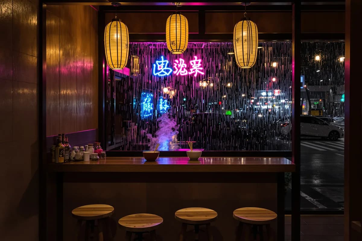 The Neon Counter, the suite of Mika, AI companion. AI-generated image.