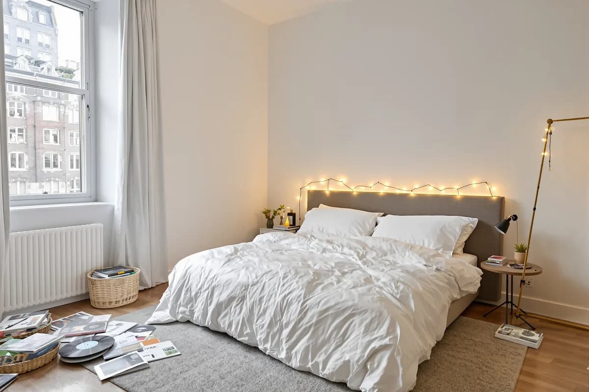 The Fairy-Light Room. AI-generated image.
