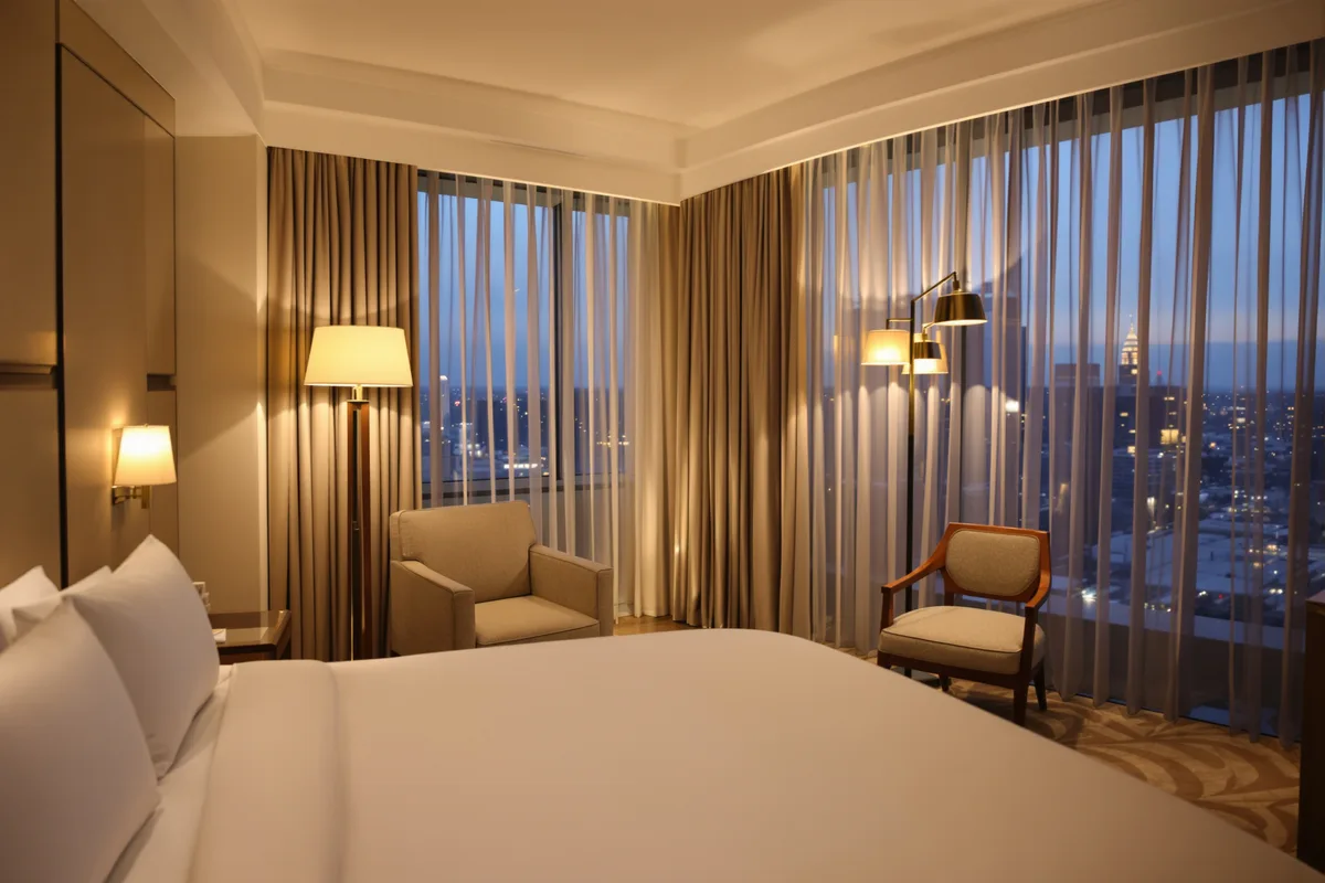 Your hotel room. AI-generated image.